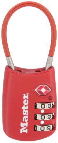 MASTER LOCK Combination Padlock: Scrolling Combo, Red, Zinc Die-Cast, Std Shackle, Steel Shackle (MPN 4688DRED). Key specifications — Dial Color: Silver; Brand: MASTER LOCK.