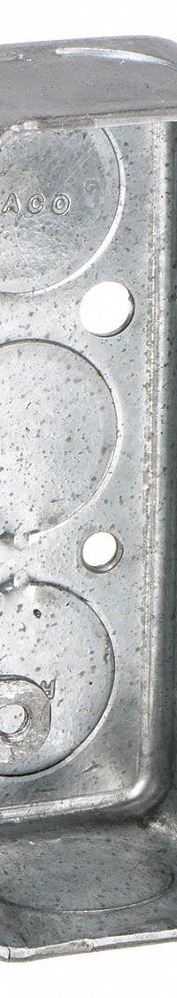 RACO Electrical Box: Steel, Steel Material & Nominal Size, 1 Gangs, 1 1/2 in Box Dp, 3 3/4 in Box Ht (MPN 640). Key specifications — Brand: RACO; Bracket Style: Without Bracket; Clamp Style: Without Clamps.