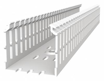 THOMAS & BETTS Wiring Duct: 1 in Nom Wd, 2.2 in Slot Ht, 3 in Nom Ht, 0.2 in Slot Wd, PVC - Screw-Mount Slotted Wiring Ducts & Snap-On Covers