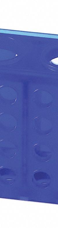 Tube Rack: 2 1/8 in Overall Wd, 3 3/4 in Overall Ht, 6 7/8 in Overall Lg, Polypropylene, Blue (MPN HS29022B). Key specifications — Material: Polypropylene; Mounting Location: Benchtop; Color: Blue; Product Type: Test Tube Rack; Total Holding Capacity: (32) Wells 1.5/2.0 mL Tubes; Brand: HEATHROW SCIENTIFIC.