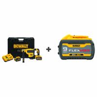 DEWALT Cordless Rotary Hammer Kit,60V,Battery: D-Handle, 20V DC, SDS-Max, 4 in max, 9.0 Ah (MPN DCH614X2). Key specifications — attr113858: 20V DC; attr113796: DEWALT; attr113851: 5/8 in to 1-1/4 in; attr113808: 1,450 bpm to 2,900 bpm; attr113803: Yes; attr113838: Hammer and Rotate; attr113809: Yes; attr113815: (3) Batteries.