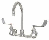 SANI-LAV Gooseneck Service Sink Faucet: Wall, Centerset, Cast Brass, Chrome, 2 gpm Flow Rate (MPN 204). Key specifications — Color/Finish: Chrome; Includes: Faucet Mounting Kits.