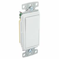 BRYANT Wall Switch: Rocker Switch, Single Pole, Maintained, White, 120V AC, 15 A (MPN RSD115W). Key specifications — Illuminated: No.