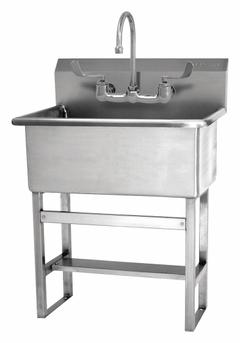 SANI-LAV Scrub Sink: 45 1/2 in Overall Ht, 22 in Bowl Lg, 10 1/2 in Bowl Dp, 0.5 gpm Flow Rate (MPN 531FF-0.5). Key specifications — Includes Side Splash: Side Splash Not Included; Brand: SANI-LAV.