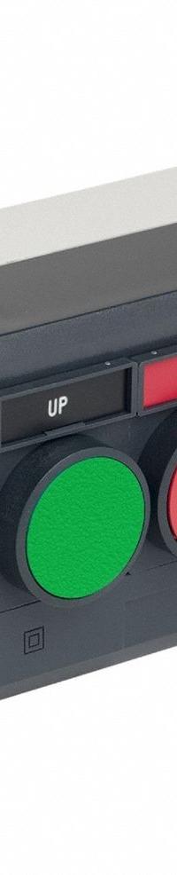 SCHNEIDER Control Station: (3) Flush Push Buttons, 0 Pilot Lights, 2NO/1NC, Up/Down, (3) Momentary (MPN XALD321H29H7). Key specifications — Brand: SCHNEIDER; Operator Legend: Up/Down; Operator Color: Red; Operator Configuration: (3) Flush Push Buttons; Environments & Applications: Oil- & Dust-Tight; Operator Configuration Type: (3) Push Buttons.