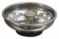 ADVANCE TABCO Strainer: 3 1/2 in Overall Dia, 1 1/2 in Overall Ht, Stainless Steel, Chrome, Silver (MPN K-310). Key specifications — Material: Stainless Steel; Color: Silver; Connection Type: Snap-In; Brand: ADVANCE TABCO; Application: Sink Drain.