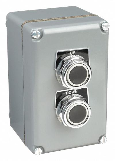 SCHNEIDER Control Station: (2) Push Buttons, 0 Pilot Lights, 1NO/1NC, Up/Down - Push-Button Control Stations