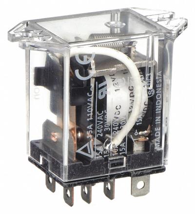 OMRON Flange Mount Relay: Surface (Top Flange) Mounted, 15 A Current Rating, 12V DC - Surface-Mounted Relays