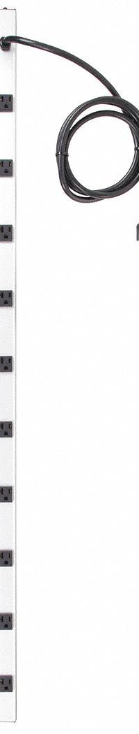 APPROVED VENDOR Outlet Strip: 10 Outlets, 6 ft Cord Lg, 20 A Current, Not UL Rated for Healthcare (MPN 2MV41). Key specifications — Brand: APPROVED VENDOR; Mounting Style: Clip.