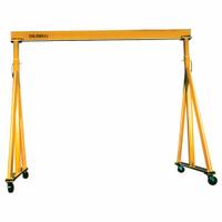 CALDWELL Portable Gantry Crane: Adj Span, Adj Ht, 4,000 lb Load Capacity, Steel, 10.2 ft to 16 ft (MPN K90-2-16/16). Key specifications — Rotating Legs: Yes; Brand: CALDWELL; Height Adjustability: Adjustable Height; Mobility Under Load: Mobile.