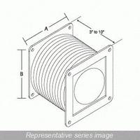 Wireway Flexible Fitting: 6 in Wd, 6 in Ht, 304 Stainless Steel, 3 in to 10 in (MPN 1487DFFSS). Key specifications — Brand: HAMMOND MANUFACTURING; Material: 304 Stainless Steel.