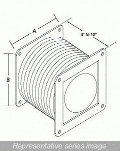 Wireway Flexible Fitting: 6 in Wd, 6 in Ht, 304 Stainless Steel, 3 in to 10 in (MPN 1487DFFSS). Key specifications — Brand: HAMMOND MANUFACTURING; Material: 304 Stainless Steel.