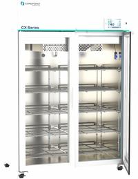 COREPOINT SCIENTIFIC Lab Refrigerator: 49 cu ft, Upright, 1°C to 10°C, 36 3/8 in Overall Dp, Glass (MPN CPS-HC-PLD-49-TS). Key specifications — Door Opening Style: Left and Right; Color: White; Alarm Type: Door Ajar; Manufacturer Part Number: CPS-HC-PLD-49-TS; Brand: COREPOINT SCIENTIFIC; Product Type: Lab Refrigerator; Door Type: Glass; Refrigerant Type: R-600a.