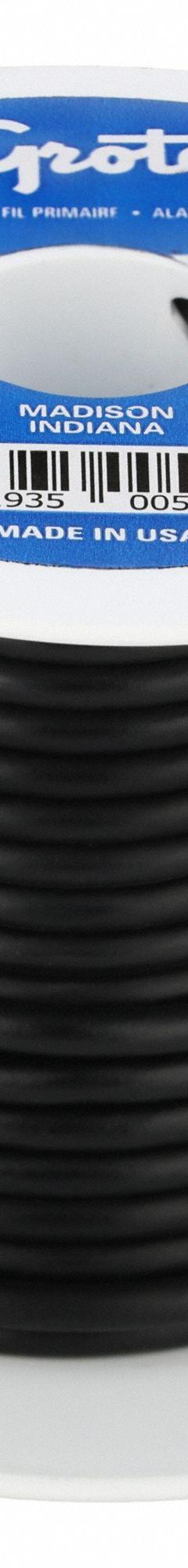 GROTE Primary Automotive Wire: GPT, 25 ft, 1 Conductor, 10 AWG, Black, 60 V Volt (MPN 89-5002). Key specifications — Brand: GROTE.