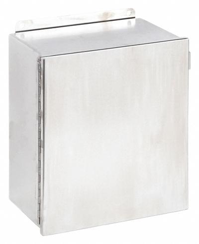 WIEGMANN Enclosure: 316 Stainless Steel, 14 in x 12 in x 6 in, NEMA 12/13/4/4X, Solid Cover - Stainless Steel Enclosures
