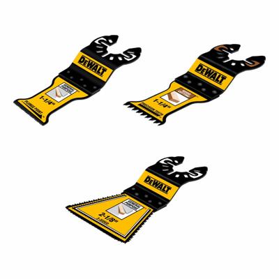 DEWALT Oscillating Tool Blade Set: 3 Blades, Semi-Circular, Universal Open-Back Connection - Open-Back Universal OIS Mounted Sets