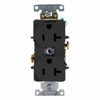 LEVITON Duplex Receptacle Outlet: Duplex, 5-20, Black, 125V AC, 20 A, 2 Pole / 3 Wire (MPN 5362-SE)