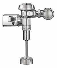 SLOAN Automatic Flush Valve: 0.5 gpf Gallons per Flush, Battery, 11 1/2 in Rough-In, Exposed, Top (MPN SLOAN 186-0.5 DFB SMO). Key specifications — Spud Location: Top; Brand: SLOAN.