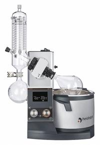 HEIDOLPH Rotary Evaporator: Motor, 5 L, 10 RPM to 280 RPM, 1,300 W Heating Capacity (MPN 036040061). Key specifications — Brand: HEIDOLPH; Height Adjustment Method: Motor; Included Glassware Series and Type: G3 Vertical Condenser; Vacuum Controller: No; Vapor Temperature Sensor: No; Features: Easy Adjustment of the Immersion Depth Up to 155 mm and the Inclination Angle from 20° to 80°.