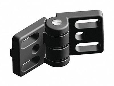 FATH INC. Hinge: 40 mm x 80 mm, 45 Series, For 10 mm Slot Wd, Black, Zinc, 8.3 mm Mounting Hole - Slotted Fixed Hinges