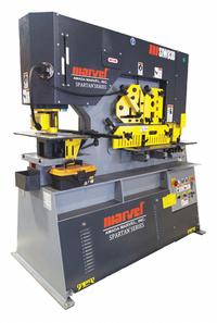 MARVEL Ironworker: 230V AC /Three-Phase, 5 Stations, 93 Tonf Hydraulic Force, 28 A Current, MSIW93D. Key specifications — attr69797: Punch; attr66073: MSIW93D; attr66076: MARVEL.