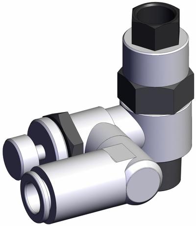 SMC Piloted Non-Return Valve: Universal Fitting, Knurled, 1/4 in Valve Body Size - Adjustable Direction Speed Controllers with Pilot Check Valve
