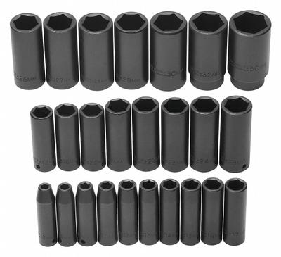 PROTO Impact Socket Set: 1/2 in Drive Size, Small Set (0-50 pieces) Set Size - Metric Impact Socket Sets
