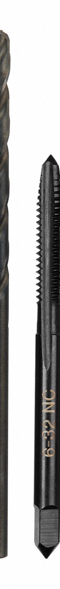 MILWAUKEE Plug Tap and Drill Bit: 2 Pc, #6-32 Tap, #36 Drill (MPN 49-57-5515). Key specifications — attr1300596: Straight Flute.