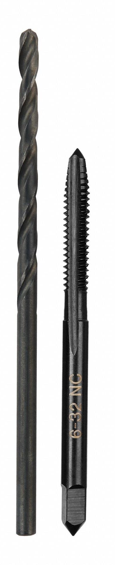 MILWAUKEE Plug Tap and Drill Bit: 2 Pc, #6-32 Tap, #36 Drill - Drill Bit & Hand Tap Sets