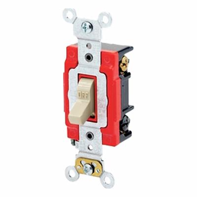LEVITON Wall Switch: Toggle Switch, 3-Way, Maintained, Ivory, 120/277V AC - Toggle Wall Switches