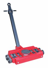 DAYTON Machine Roller: 33,000 lb, 7 in Deck Ht, 9 3/4 in L x 9 3/4 in W, (16) Rollers, Swivel, Red (MPN 5ERK7). Key specifications — attr1344324: Rubber Padded; attr1344360: DAYTON; attr1344361: Red.