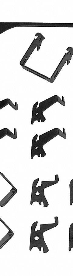 WALL CONTROL Slotted Toolboard Hook Kit: 20 Hooks, Black, Steel, Powder Coated (MPN 35-K-DLXBK). Key specifications — Locking System: Hanging; For Tool Type: Box End Wrenches; Material: Steel; Finish: Powder Coated; Includes: (2) Slotted Toolboard C-Brackets, 1 in x 1 in; Brand: WALL CONTROL; Color: Black.