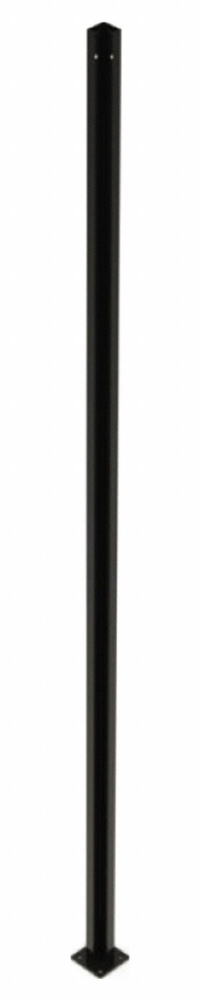 HUSKY RACK & WIRE Corner Post: 10 ft H, Black, Powder-Coated - Husky Rack & Wire Quick-Assemble Woven-Wire Partition Components