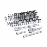 GEARWRENCH Socket Set: 3/8 in Drive, 57 Piece, 6-Point, SAE, 1/4 in to 1 in/6 mm to 19 mm (MPN 80550). Key specifications — attr1224269: 3/8 in; attr1204650: 6 mm to 19 mm; attr1204673: Socket Bits Not Included; attr1204688: GEARWRENCH; attr1224354: No Thin Wall; attr1206170: Standard Sockets.