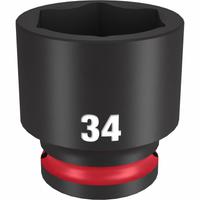 MILWAUKEE Standard Impact Socket: 1/2 in Drive Size, Metric, 34 mm Socket Size, 6-Point, Std (MPN 49-66-6266). Key specifications — attr1215501: MILWAUKEE; attr1215515: Black Phosphate; attr1215518: 34 mm.