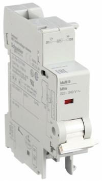 SCHNEIDER Undervoltage Release: Undervoltage Release, Multi 9 Circuit Breakers, 220 to 240V AC (MPN M9A26963). Key specifications — For Use With: Multi 9 Circuit Breakers; Voltage: 220 to 240V AC; Number of Poles: None; Brand: SCHNEIDER; Accessory Type: Undervoltage Release.