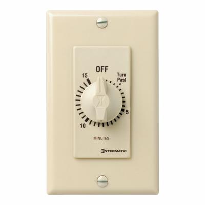 INTERMATIC Spring-Wound Timer: 15 min Max, SPST, 120/277V AC, No Wall Plate Included - Spring-Wound Mechanical Timers without Wall Plates