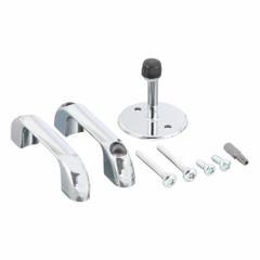 ASI GLOBAL Door Hardware Kit: Zinc, Chrome-Plated (MPN 40-8513514). Key specifications — Hardware Pieces Included: (2) Bolt Step; Compatible Partition Material: Baked Enamel Steel; Finish: Chrome-Plated; Component Type: Privacy Door Hardware Kit ADA Out Swing Adder; Brand: ASI GLOBAL PARTITIONS.