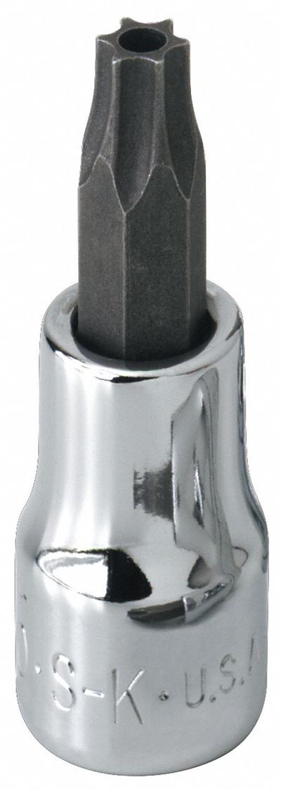 SK PROFESSIONAL TOOLS Socket Bit: 1/4 in Drive Size, Security Torx Tip, T20 Tip Size - Security Torx Bit Sockets
