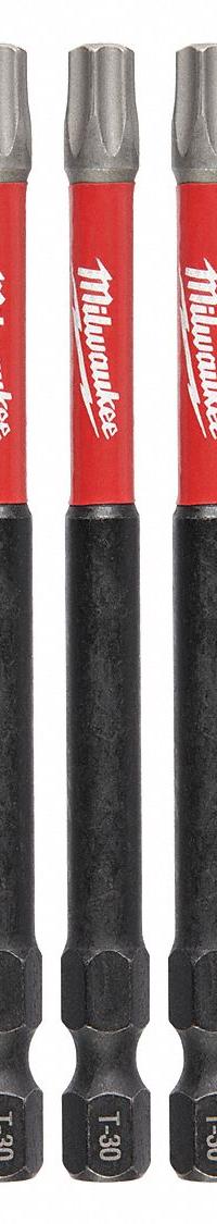 MILWAUKEE Driver Bit: Power Bit, T30 Bit Size, Imperial, Torx® Head, T30 Bit Industry Size, 5 PK (MPN 48-32-4580). Key specifications — attr1119738: Hex; attr1119735: Imperial; attr1119740: Standard; attr1119734: Alloy Steel; attr1119737: Power Bit; attr1119741: MILWAUKEE.