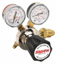 SMITH EQUIPMENT Gas Regulator: Single Stage, CGA 580 Inlet, 7/16"-20 Flared Tube Outlet, 450 psig (MPN 30-450-580). Key specifications — attr169785: SMITH EQUIPMENT; attr169782: 30-450-580; attr169806: Neoprene; attr215245: 7/16"-20 Flared Tube; attr868787: CGA 580.