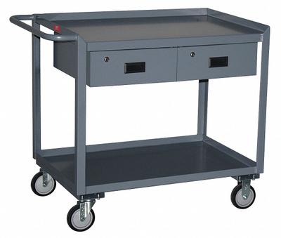 JAMCO Mobile Workstation: 1,400 lb, 2 Shelves, Overall Dim. 54 in L x 30 in W x 34 in H - General Purpose Steel Mobile Workstations