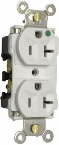 PASS & SEYMOUR Receptacle: Hospital Grade, Duplex, 5-20R, White, GFCI, 125V AC, 20 A (MPN 8300WMRI). Key specifications — attr1367147: PASS & SEYMOUR.