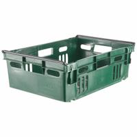 ORBIS Stacking and Nesting Tote: 67.1 gal, 23 3/4 in x 15 7/8 in x 7 1/2 in, Green, Lid Not Included (MPN AF2416-6 Green). Key specifications — Nestable: Nesting Capable; Brand: ORBIS; Material: Plastic.