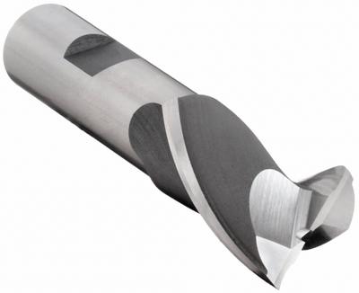 OSG Square End Mill: Cobalt, TiN Coated, 2 Flute, 7/8" Mill Dia, 1-1/2" LOC - General Purpose Cobalt Square End Mills