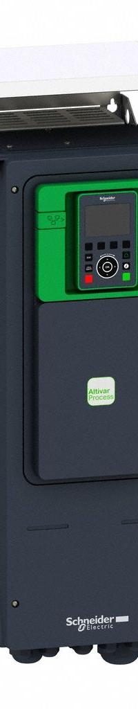 SCHNEIDER Variable Frequency Drive: In Phase Three, Out Phase Three, 1 hp, No Bypass, Programmable (MPN ATV950U07N4U). Key specifications — Style: Compact; Color: Black/Green; Output Phase: Three.