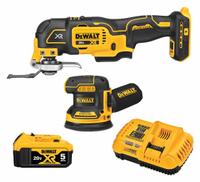 DEWALT Cordless Tool Combination Kit: 2 Tools, Oscillating Tool/Sander, 20 V DC Volt, 20V MAX* XR® (MPN DCK202P1). Key specifications — attr1176460: Sander.