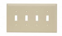 LEGRAND Wall Plate: Toggle, 4 Gang, Ivory, Jumbo Size (MPN TPJ4I). Key specifications — Brand: LEGRAND; Material: Nylon.