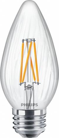 PHILIPS Compact LED Bulb: Medium Screw (E26), LED, (F) Flame, F15, 5.5 W Watt, 2200K/2700K, Clear (MPN 5.5F15/PER/927-922/CL/G/E26/WGX 1PF T20). Key specifications — attr233510: F15; attr233525: 120V AC; attr233549: Clear; attr518949: 2200K; attr239859: PHILIPS.