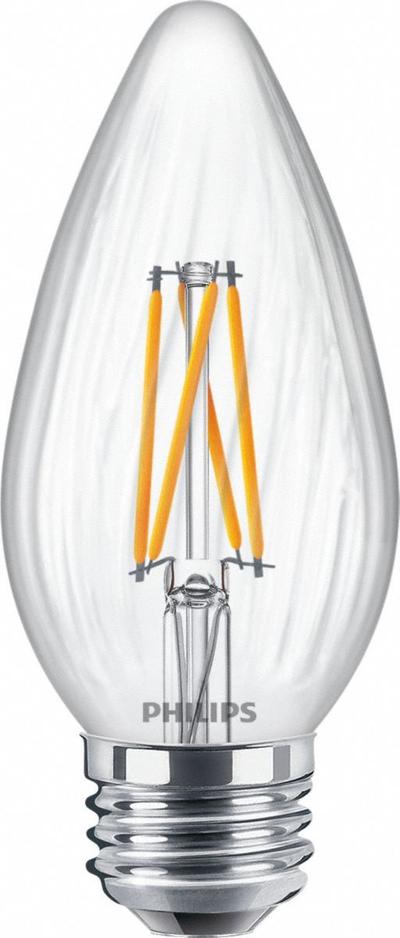 PHILIPS Compact LED Bulb: Medium Screw (E26), LED, (F) Flame, F15, 5.5 W Watt, 2200K/2700K - Medium Screw Base (E26) Lamps